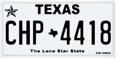 TX license plate CHP4418
