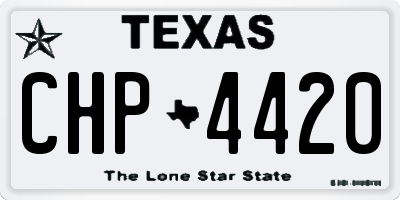 TX license plate CHP4420