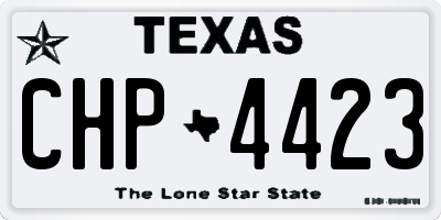 TX license plate CHP4423