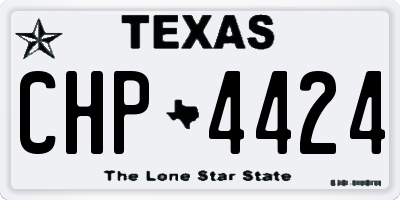 TX license plate CHP4424