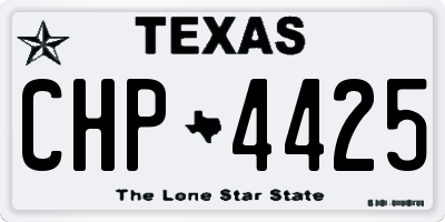 TX license plate CHP4425