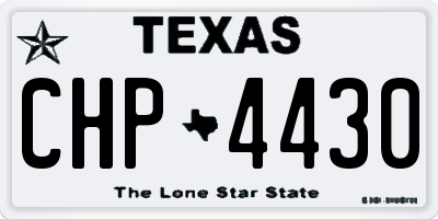 TX license plate CHP4430