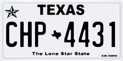 TX license plate CHP4431