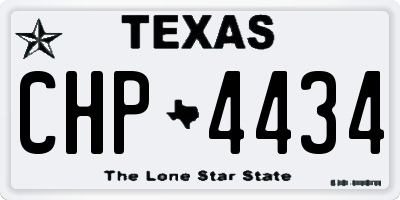 TX license plate CHP4434