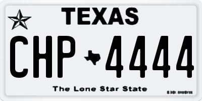 TX license plate CHP4444