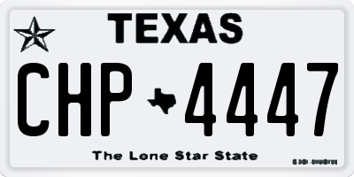 TX license plate CHP4447