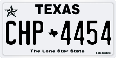 TX license plate CHP4454
