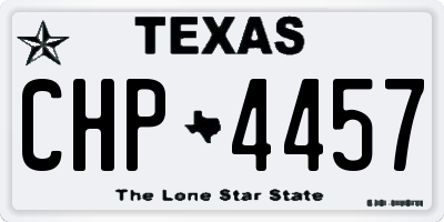 TX license plate CHP4457