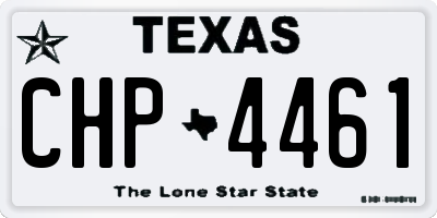 TX license plate CHP4461