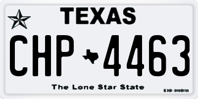 TX license plate CHP4463