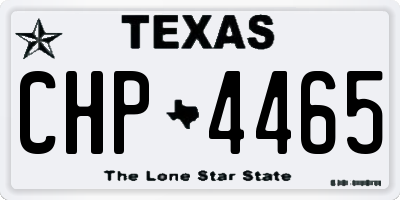 TX license plate CHP4465