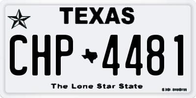 TX license plate CHP4481