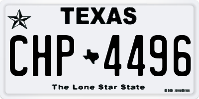 TX license plate CHP4496