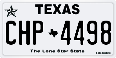 TX license plate CHP4498