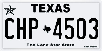 TX license plate CHP4503