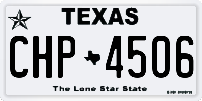 TX license plate CHP4506