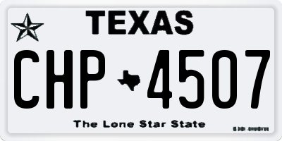 TX license plate CHP4507