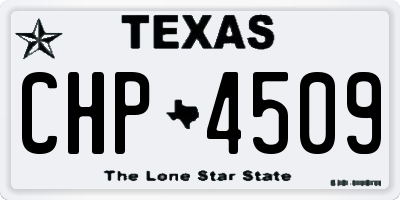 TX license plate CHP4509