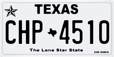 TX license plate CHP4510