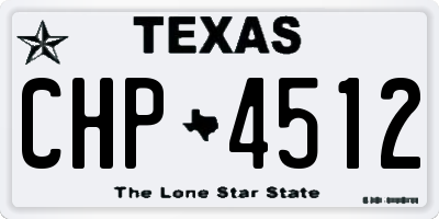 TX license plate CHP4512