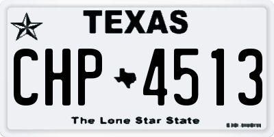 TX license plate CHP4513