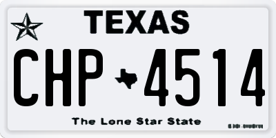 TX license plate CHP4514