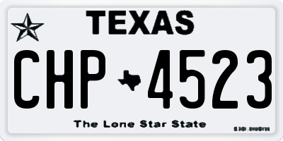 TX license plate CHP4523