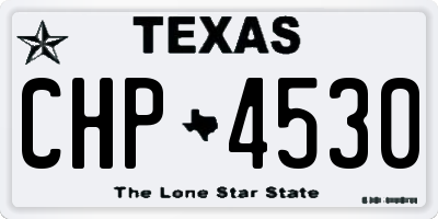 TX license plate CHP4530