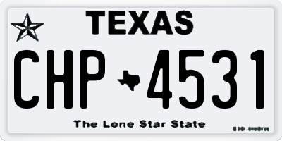 TX license plate CHP4531