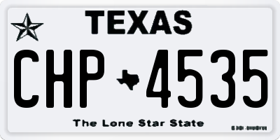 TX license plate CHP4535