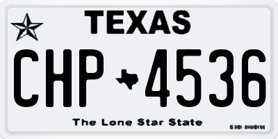 TX license plate CHP4536