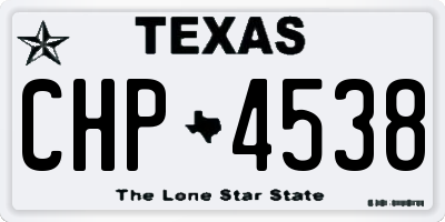 TX license plate CHP4538