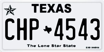 TX license plate CHP4543