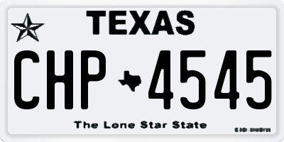 TX license plate CHP4545