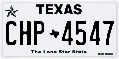 TX license plate CHP4547