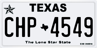 TX license plate CHP4549