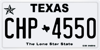 TX license plate CHP4550