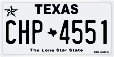 TX license plate CHP4551