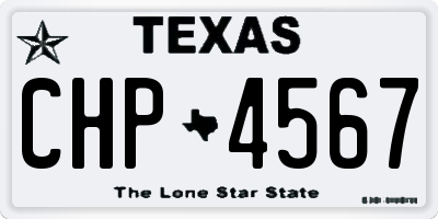 TX license plate CHP4567