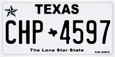 TX license plate CHP4597