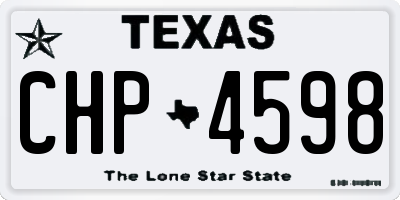 TX license plate CHP4598