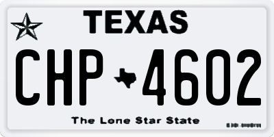 TX license plate CHP4602
