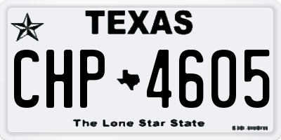 TX license plate CHP4605