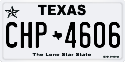 TX license plate CHP4606
