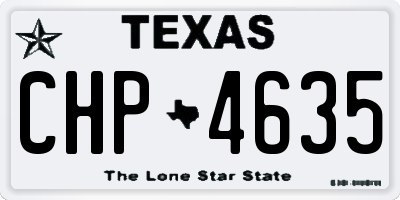 TX license plate CHP4635