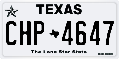 TX license plate CHP4647