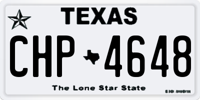 TX license plate CHP4648
