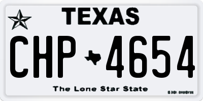 TX license plate CHP4654