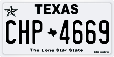 TX license plate CHP4669