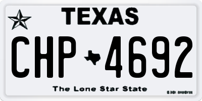 TX license plate CHP4692